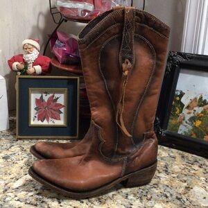 LIBERTY Black Western Delano Cotto Leather Boots